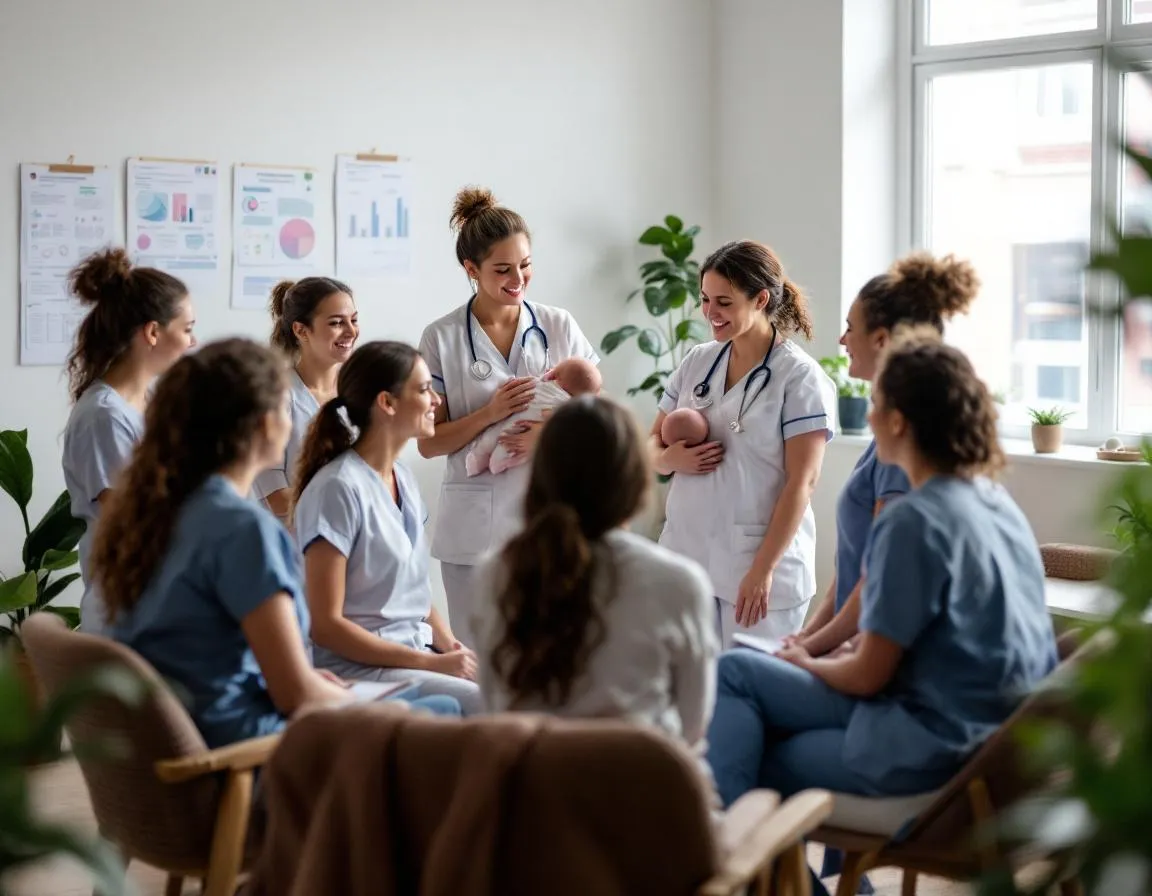 Healthcare team supporting breastfeeding families